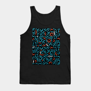 Arabic Organic Pattern Black Tank Top